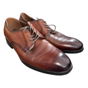 NORDSTROM RACK GAVIN BROWN CHESTNUT LEATHER DERBY DRESS SHOES MENS SIZE 10M